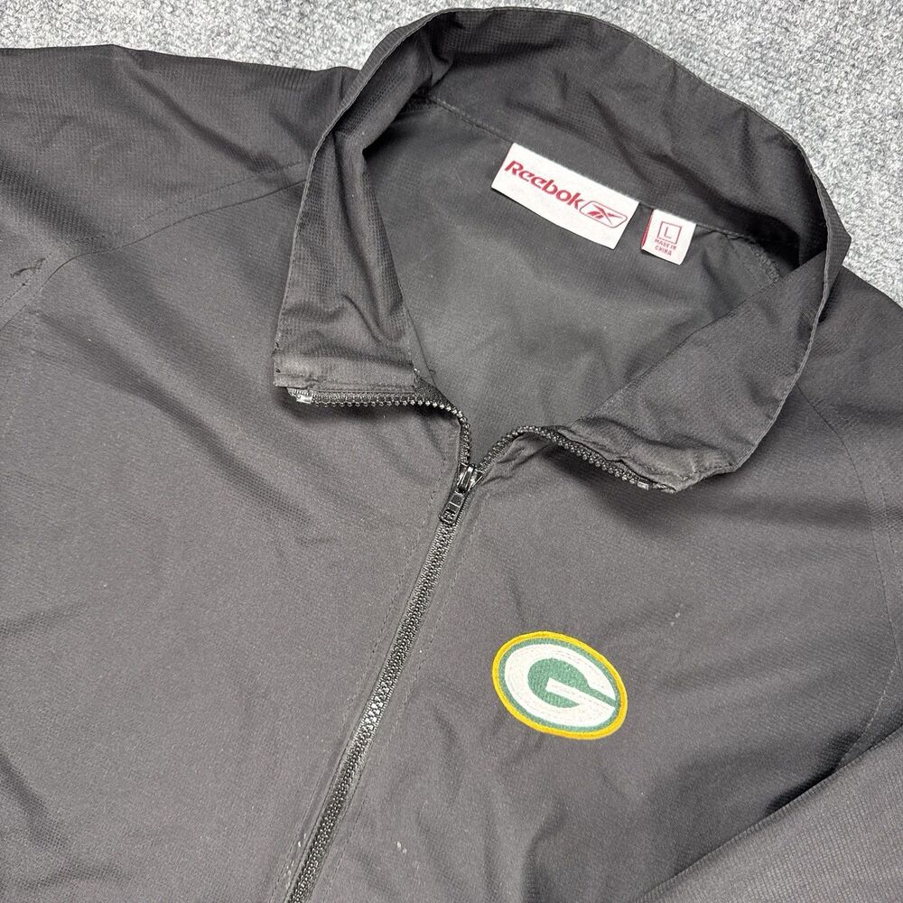 Vintage Reebok NFL Green Bay Packers Full Zip Lightweight Jacket - Large